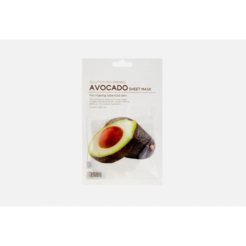 Veido kaukė su avokadų ekstraktu Tenzero Solution Sheet Mask Nourishing Avocado