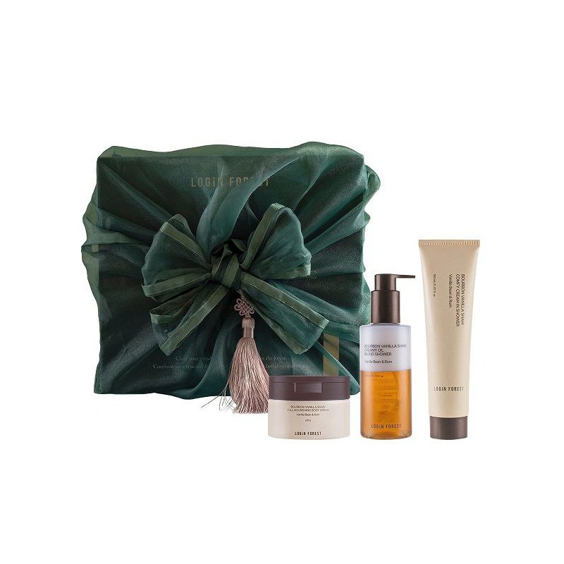 Kūno priežiūros rinkinys Login Forest Bourbon Vanilla Shaw Body Ritual Gift Set